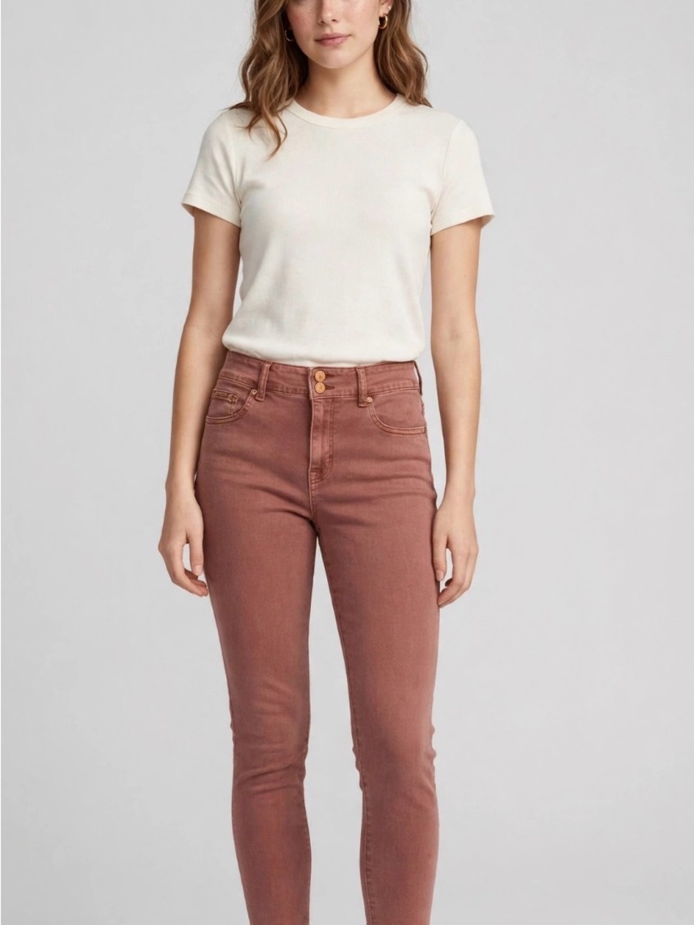 Viral Color dusty rose, terracotta, mauve wash- Maurice’s High Waisted Jegging L